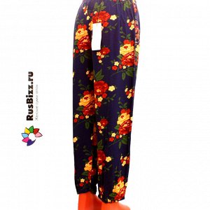 Рост 160-170. Размер 42-48. Легкие летние штаны Kaiman из бамбукового волокна с оригинальным принтом.
