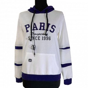 Единый размер 42-46. Стильная женская кофта Paris белого цвета с оригинальным принтом.