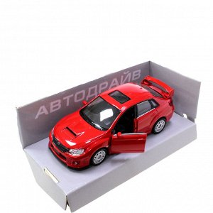 Модель машины Subaru WRX STI масштаб 1:32 (длинна 12см)  красного цвета.