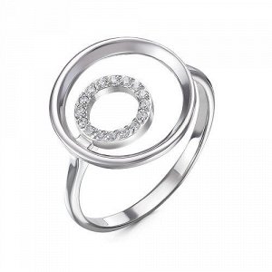 Серебряное кольцо с бесцветными фианитами - 1251