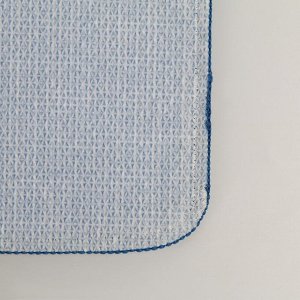 Набор ковриков для ванны и туалета Доляна «Полосатый, галька» 2 шт, 39x48, 48x76 см, цвет синий