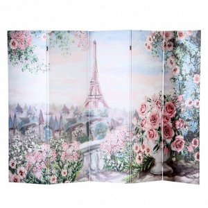 Ширма "Картина маслом. Розы и Париж", 250 x 160 см