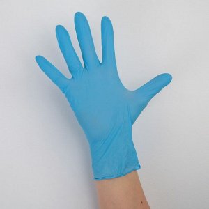 Перчатки универсальные нитриловые, размер М, "Оптимум+", 50 пар, 6 гр, цвет синий