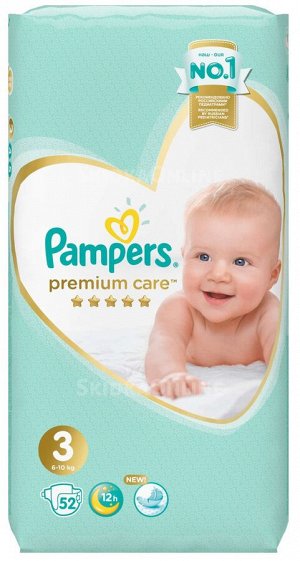 PAMPERS®️ Подгузники Premium Care Midi (6-10кг) Экономичная Упаковка 52