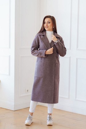 Пальто женское демисезонное 20280  (розовый меланж)
