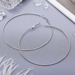 Серьги кольца &quot;Классика&quot; d=8 см, цвет серебро