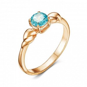 Кольцо "Сладость", позолота, цвет голубой, 17 размер