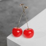 Серьги пластик &quot;Ягодка&quot; вишня, цвет розовый в золоте