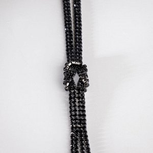 Набор 2 предмета: серьги, кулон "Элегантность" жгут, цвет чёрный в сером металле, 42 см