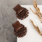 Серьги ассорти &quot;Ваканда&quot; квадрат, цвет коричневый