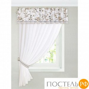 Тюль с подхватом и ламбрекеном "Floral mood" 250х200см, 100% п/э, вуаль   4665407