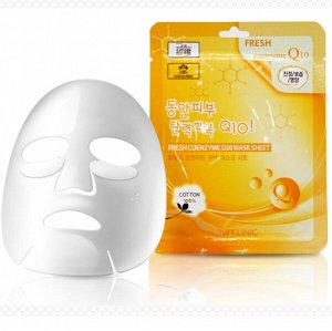 Тканевая маска для лица с коэнзимом 3W Clinic Fresh Coenzyme Q10 Mask Sheet