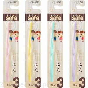 CJ LION "Kids Safe" Зубная щетка детская с нано-серебряным покрытием №3  (от 7 до 12 лет) /40шт/