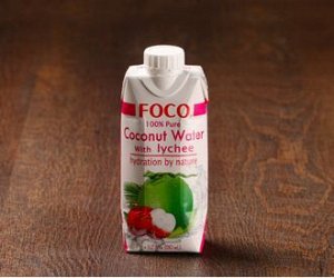 Кокосовая вода с соком личи FOCO, 0,33 мл