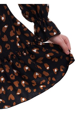 #79868 Платье чёрный/св.коричневый
