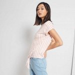 Футболка с завязками в нижней части - розовый