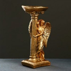 Фигура "Ангел девушка у колонны" бронза 18х23х42см
