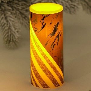 Электронная свеча "Черное с золотом", 5 х 12,5 см