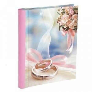 Фотоальбом магнитный на 20 листов Свадебные кольца25х20х2,5 см