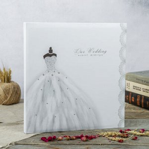 Фотоальбом магнитный 30 листов Свадебный альбом-131,5x32,5 см