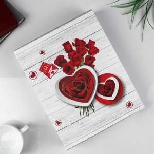 Фотоальбом магнитный 20 листов Розы и сердцав коробке, об.эл,блёст МИКС 29,5х23,5х5,5 см