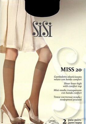 Гольфы гольфы Miss 20 (Sisi) (2 пары) /7/ тонкие эластичные гольфы с комфортной резинкой и невидимым мыском