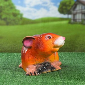 Садовая фигура "Крыса" лежачая, рыжая
