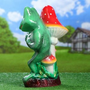 Садовая фигура "Лягушка с табличкой", зелёный цвет, 43 см
