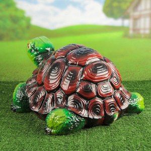Садовая фигура "Черепаха", глянец, зелёный цвет, 25 см