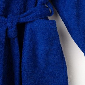 Халат махровый детский, цвет синий, 340 г/м2 хл.100% с AIRO