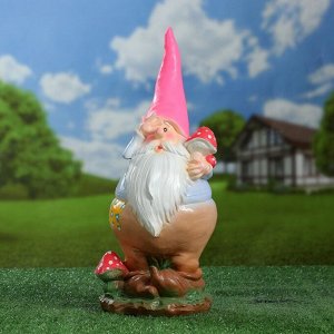 Садовая фигура "Гном с грибом" 44х16х16см в ассортименте