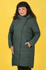 0У53 9807 Пальто с капюшоном, цвет темно-синий,бежевый,зеленый