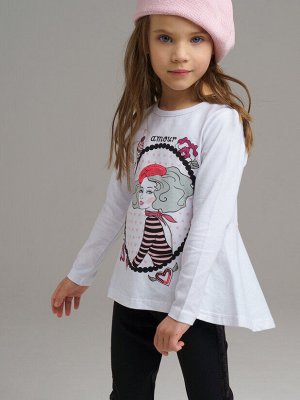 Фуфайка трикотажная для девочек (футболка с длинным рукавом)