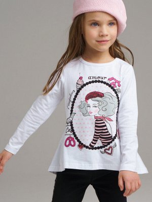 Фуфайка трикотажная для девочек (футболка с длинным рукавом)