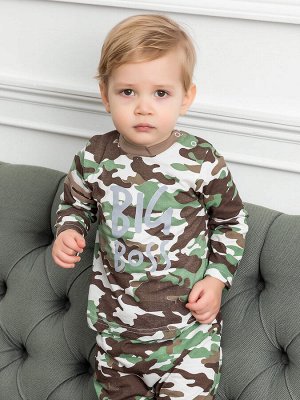 Джемпер "Миллитари" для новорождённого мальчика в военном стиле (4020217)