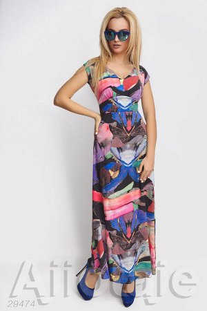Легкое платье в пол с разноцветным узором