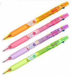 Ручка шариковая автоматическая  3-х цветная 0.7мм "Hi-Color 3" HC3 MunHwa {Корея}