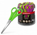 Ножницы школьные 135 мм 15602 JOY в стакане ассорти,тупые концы линейка Erich Krause {Китай}