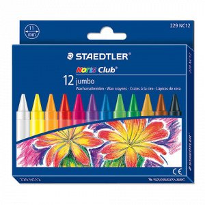 Восковые мелки утолщенные STAEDTLER (Германия) "Noris Club Jumbo", 12 цветов, картонная упаковка, 229 NC12