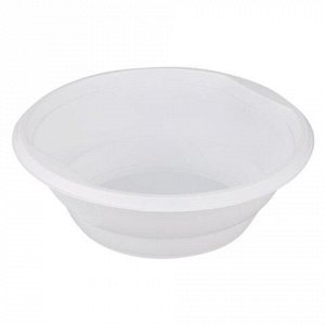 Одноразовые тарелки суповые, КОМПЛЕКТ 50 шт., пластик, 0,5 л, &quot;ЭТАЛОН&quot;, белые, ПП, холодное/горячее, ЛАЙМА, 602651