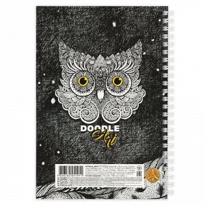 Тетрадь А5, 96 л., HATBER, гребень, клетка, обложка пластик, "DOOBLE-ART" (4 вида), 96Т5В1гр_16013, T251911