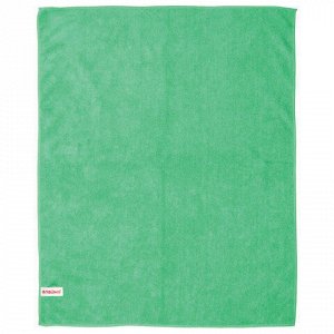 Тряпка для мытья пола, плотная микрофибра, 50х60 см, зеленая, ЛАЙМА, 601251