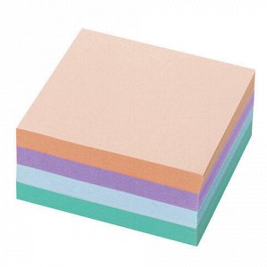 Блок для записей STAFF, проклеенный, куб 8х8 см, 350 листов, цветной, чередование с белым, 120384