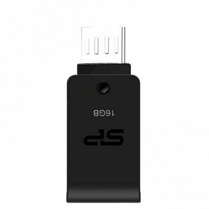 Флэш-диск 16 GB, SILICON POWER Mobile X21, OTG+USB 2.0, металлический корпус, черный, SP16GBUF2X21V1K