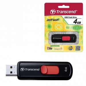 Флэш-диск 4 GB, TRANSCEND JetFlash 500, USB 2.0, черный, TS4GJF500