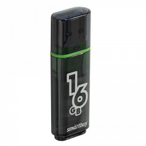 Флэш-диск 16 GB, SMARTBUY Glossy, USB 2.0, черный, SB16GBGS-K