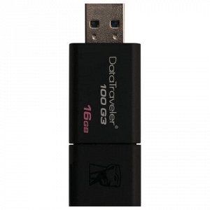 Флэш-диск 16 GB, KINGSTON DataTraveler 100 G3, USB 3.0, черный, DT100G3/16GB