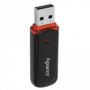Флэш-диск 8 GB, APACER AH333, USB 2.0, черный, AP8GAH333B-1