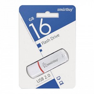 Флэш-диск 16 GB, SMARTBUY Crown, USB 2.0, белый, SB16GBCRW-W