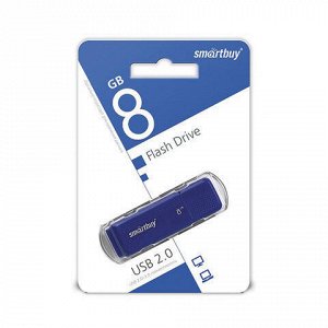 Флэш-диск 8 GB, SMARTBUY Dock, USB 2.0, синий, SB8GBDK-B